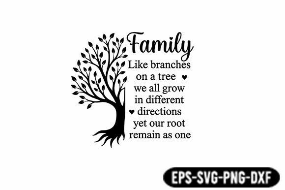 Family Quote SVG Tree Design for Crafts and Graphics