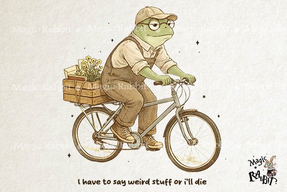 Funny Frog Bicycle Quote SVG PNG for Graphics and Crafts