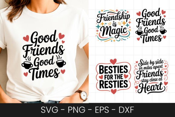 Good Friends Good Times Quote SVG PNG for Graphics and Crafts
