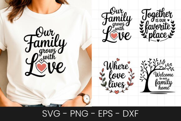 Our Family Grows in Love Quote SVG PNG Graphics Review