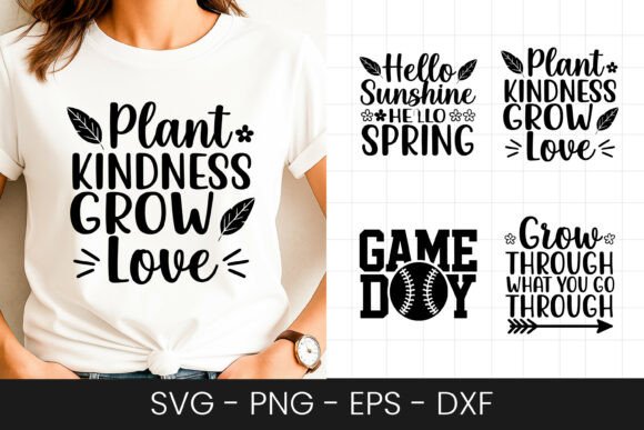 Plant Kindness Grow Love Quote SVG PNG for Graphics and Crafts
